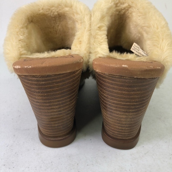 Lucky Brand Leather Mules with Faux Sherpa inside Size 8.5 - Picture 2 of 8
